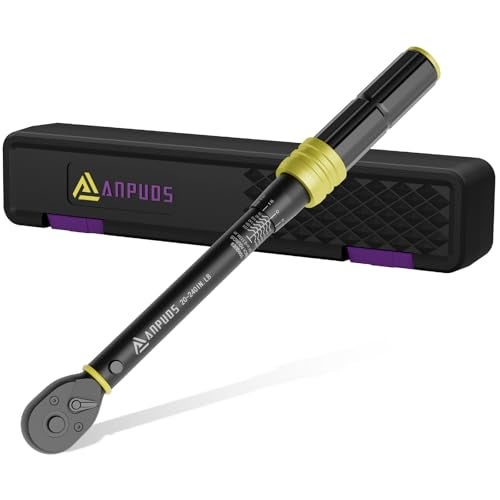ANPUDS 1/4 Inch Click Torque Wrench, 20-240 in.lb/2.3-27.1 Nm, Lightweight Small Bike Tool, ±3% Accuracy, 72-Tooth Dual Direction Inch Pound Torque Wrench for Carbon Fiber Bicycle, MTB Maintenance - Image 1