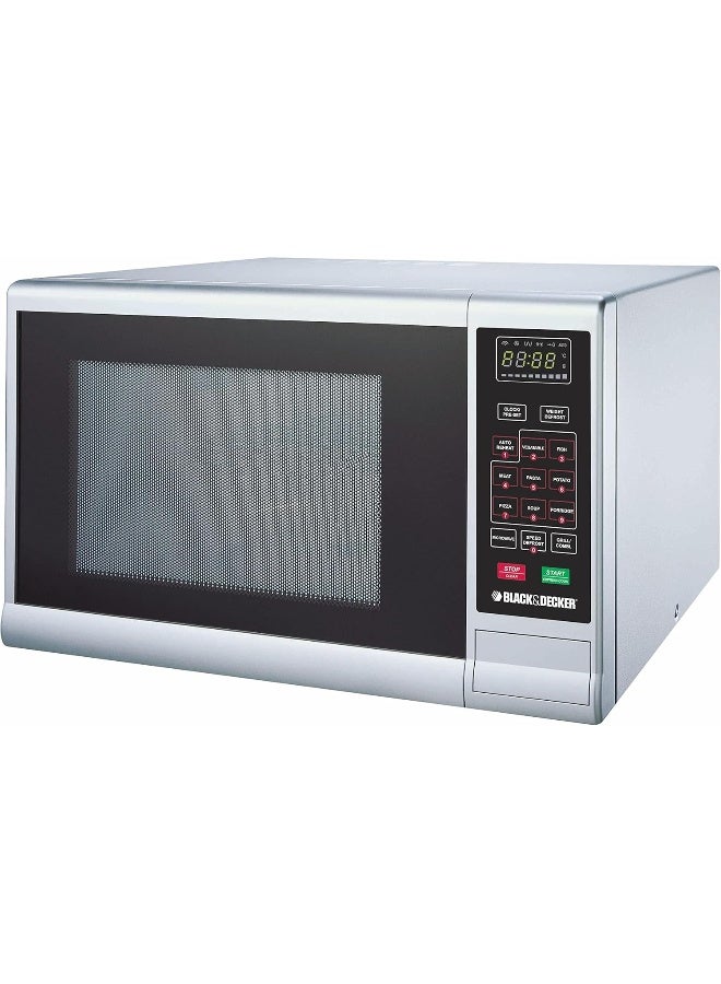 BLACK+DECKER Combination Microwave Oven with Grill, Auto Menu Function, 5 Microwave Power Levels, Efficient Defrost & Grill, Sleek Finish, 30 L 900 W MZ3000PG-B5 Silver/Black - Image 2
