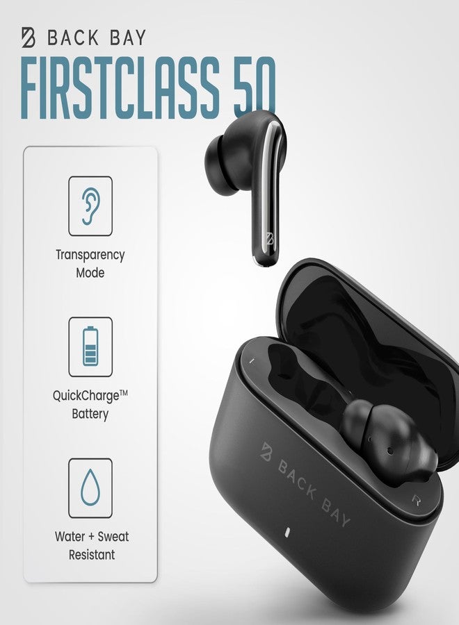 Back Bay Audio FirstClass 50 Active Noise Canceling Earbuds for Android & iPhone- Bluetooth 5.4 ANC Earbuds with Transparency Mode, Deep Bass, Air Buds for Android Phones, in-Ear Wireless Sound Cancelling Ear Buds - Image 3