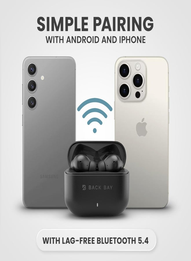 Back Bay Audio FirstClass 50 Active Noise Canceling Earbuds for Android & iPhone- Bluetooth 5.4 ANC Earbuds with Transparency Mode, Deep Bass, Air Buds for Android Phones, in-Ear Wireless Sound Cancelling Ear Buds - Image 4