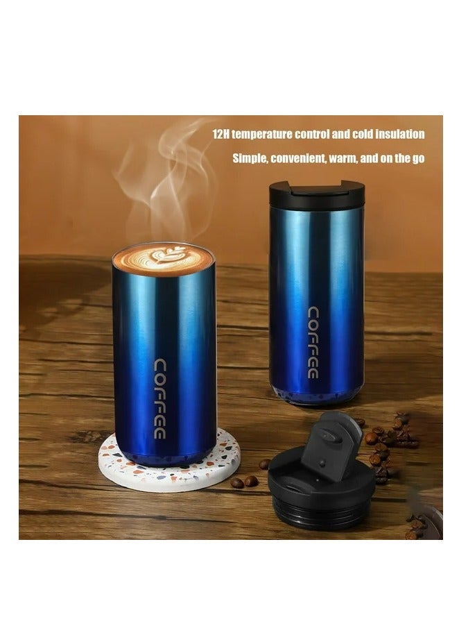 Coffee Travel Mug Coffee Hot Travel Mug Vacuum Insulated Coffee Mug with Leak Proof Screw Lid Coffee Cup Keep Warm or Cold for Coffee or Tea Drinks 500ml Blue - Image 2