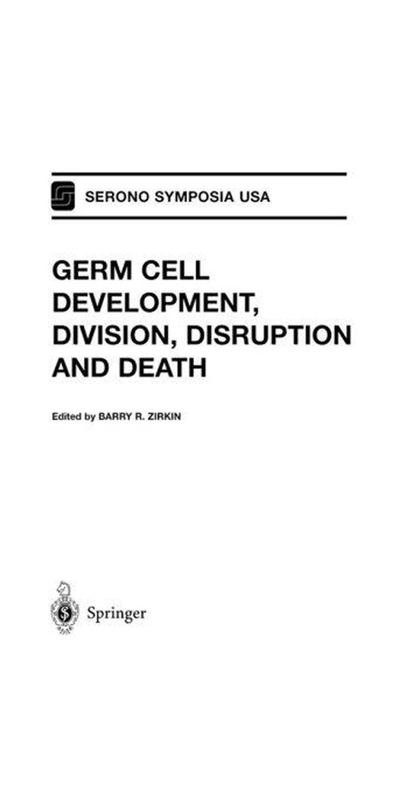 Germ cell development, division, disruption, and death | Paperback | Published by Serono Symposia USA - Image 1