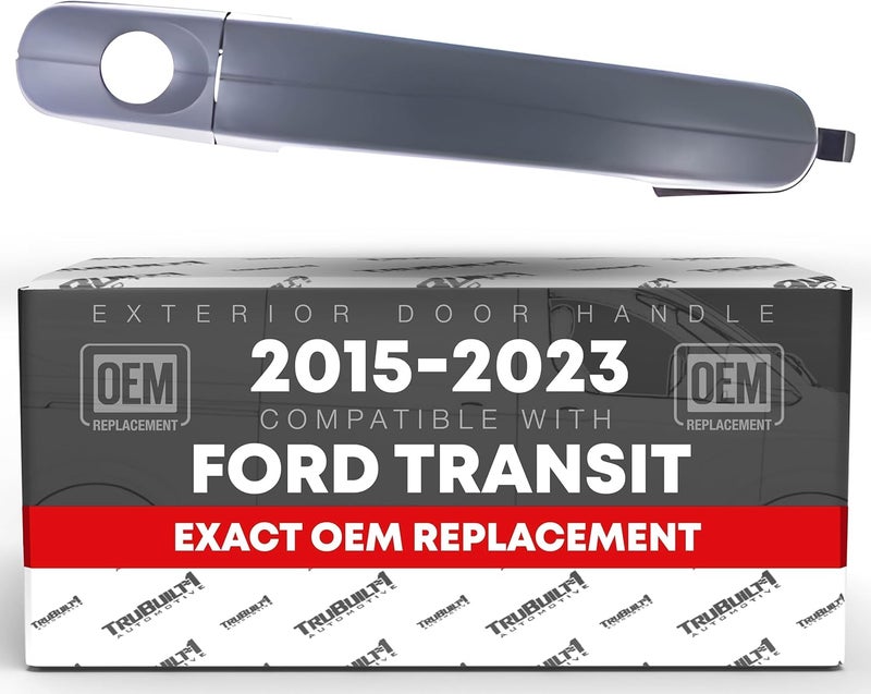 T1A Exterior Hinged + Sliding Passenger Door Handle + Cover Replacement Set - Compatible with 2015-2023 Ford Transit - Textured Black - OEM CV6Z-5422404-DA, CJ5Z-78218A14-C - Image 1