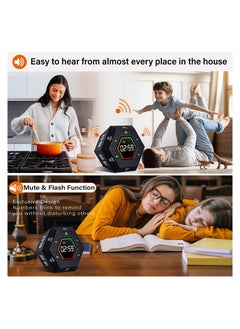 KASTWAVE SYOSI Hexagon Flip Timer, Smart Countdown Visual Timer for Kids, Magnetic Productivity Timer Tools, for Kids and Adults, Large Display Digital Kitchen Timer for Cooking (Black)  - Image 5