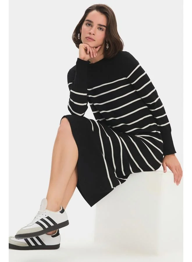 JUNE Striped Knit Dress