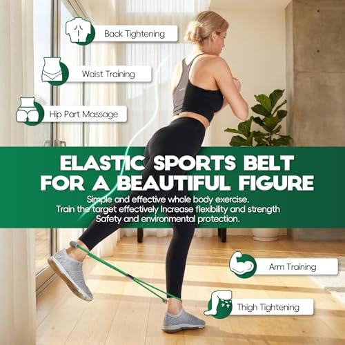 Beatvive Resistance Band Figure 8 Exercise Cord, Fitness Resistance Bands with Handles, Exercise Tube Band for Arm and Shoulder Stretch (Yellow,Green,Red(60lbs)) - Image 2
