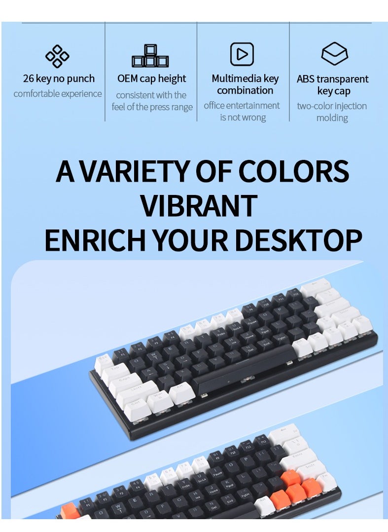 أيه بي جي - كيبورد قيمنق ميكانيكي بسويتش أزرق - مضاء بخاصية RGB - تصميم لوحة مفاتيح عربي وإنجليزي - كيبورد مغناطيسي للألعاب - Image 1