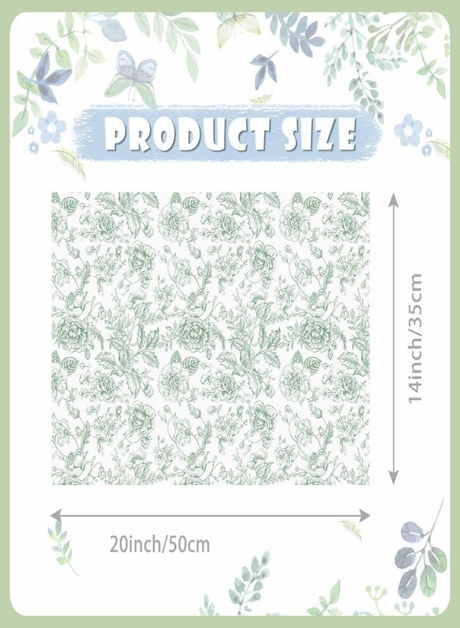 MUNILAIL 100 Sheets Sage Green Floral Tissue Paper 14 x 20 Inches Flower Tissue Paper for Gift Bags Vintage Floral Gift Paper Tissue for Birthday Gift Packing Crafts - Image 2