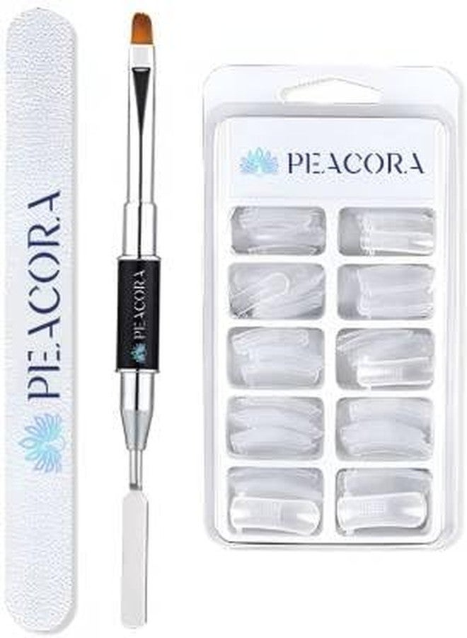 PEACORA Acrylic Gel Poly Nail Gel Nail Extension Set With 4 Tubes & UV Led Nail Lamp (15 Items in the set) (Assorted) - Image 3