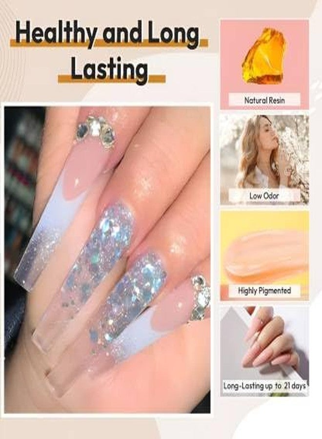 PEACORA Acrylic Gel Poly Nail Gel Nail Extension Set With 4 Tubes & UV Led Nail Lamp (15 Items in the set) (Assorted) - Image 5