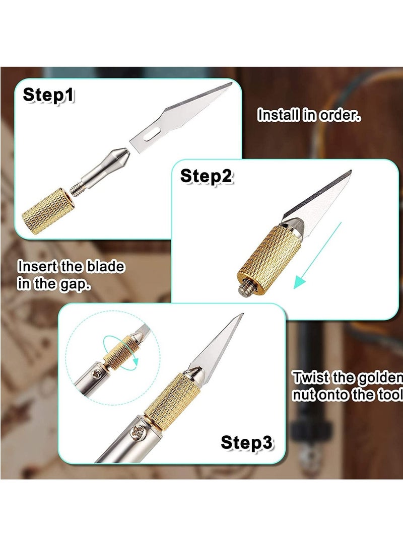 Excefore Electric Hot Knife Cutter Tool, Hot Knife Multipurpose Stencil Cutter with Metal Stand, 10 Pieces Blades, 2 Pieces Chuck Sleeves for Cutting Carving Soft Thin Styrofoam (12 Pieces)  - Image 4