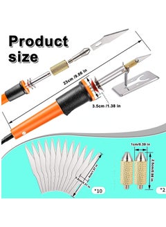 Excefore Electric Hot Knife Cutter Tool, Hot Knife Multipurpose Stencil Cutter with Metal Stand, 10 Pieces Blades, 2 Pieces Chuck Sleeves for Cutting Carving Soft Thin Styrofoam (12 Pieces)  - Image 2