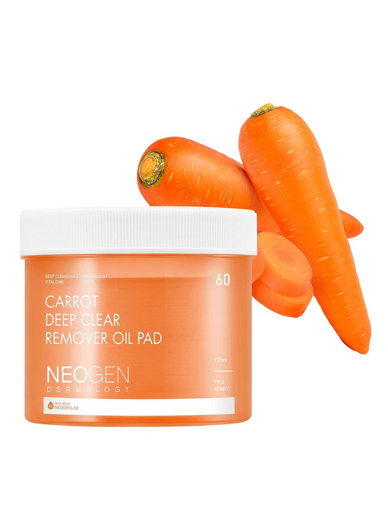 نيوجن Neogen Dermalogy Carrot Deep Clear Remover Oil Pad, 150ml / 60 counts - Image 1
