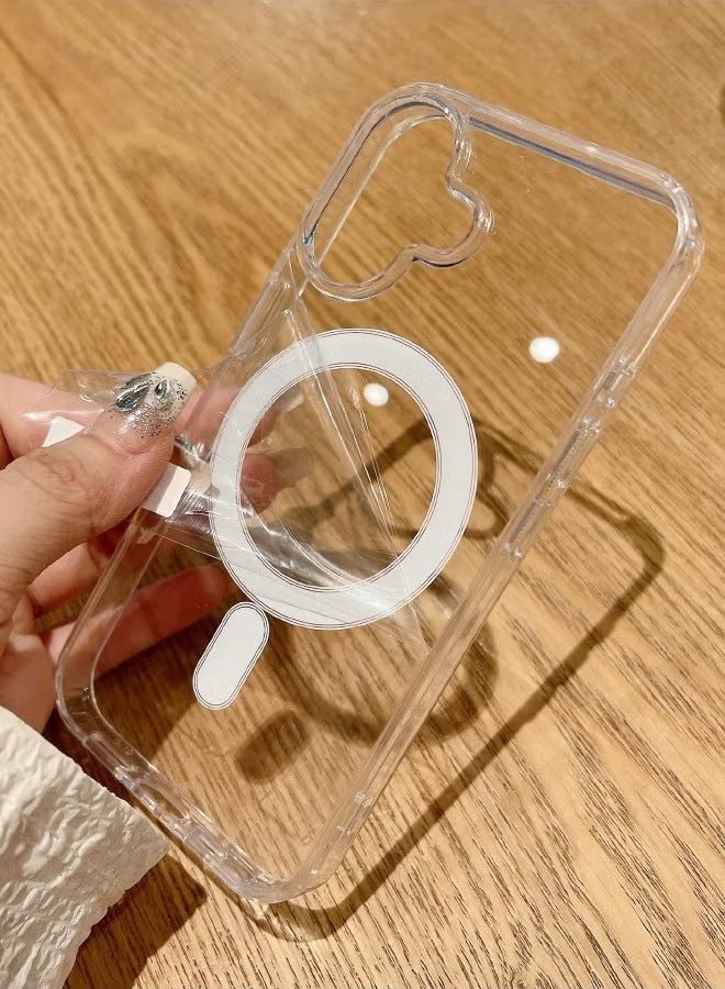 iPhone 16 Clear Case, Crystal Clear iPhone 16 Case Compatible with Magsafe, Soft Silicone Edge + PC Hard Back Panel, Slim Anti Drop Back Cover for Apple iphone 16 2024 (Clear) - Image 2