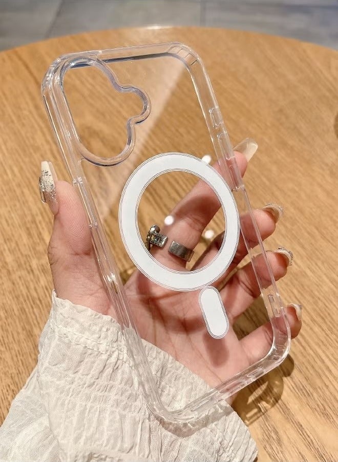 iPhone 16 Clear Case, Crystal Clear iPhone 16 Case Compatible with Magsafe, Soft Silicone Edge + PC Hard Back Panel, Slim Anti Drop Back Cover for Apple iphone 16 2024 (Clear) - Image 3