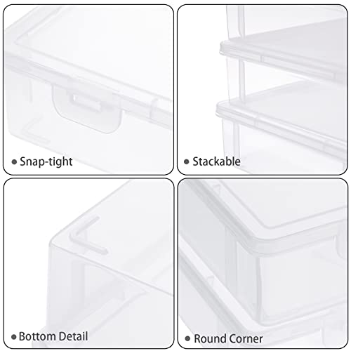 BTSKY Clear Plastic Storage Box with Flap Lid, Multipurpose Craft Organizers and Storage Box Art Supply Storage Organizer Plastic Sewing Box for Beads Pencils Notebooks, 2 Pack Medium - Image 5
