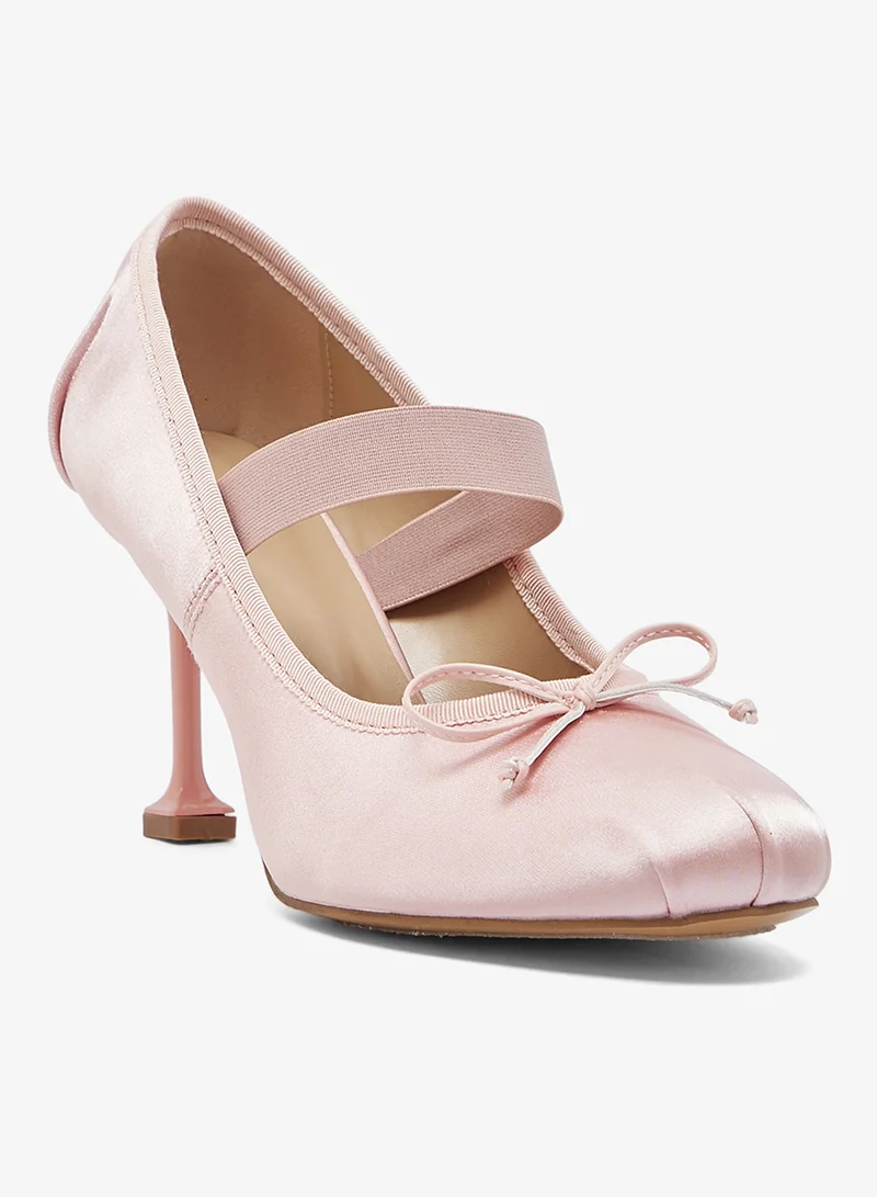 جينجر Bow Detail Mid Heel Ballet Pumps