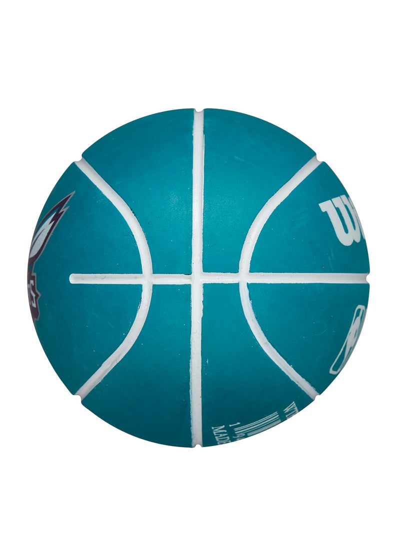 Wilson NBA Mini Dribbler Basketball - Charlotte Hornets - Super Mini - Blue - Image 2