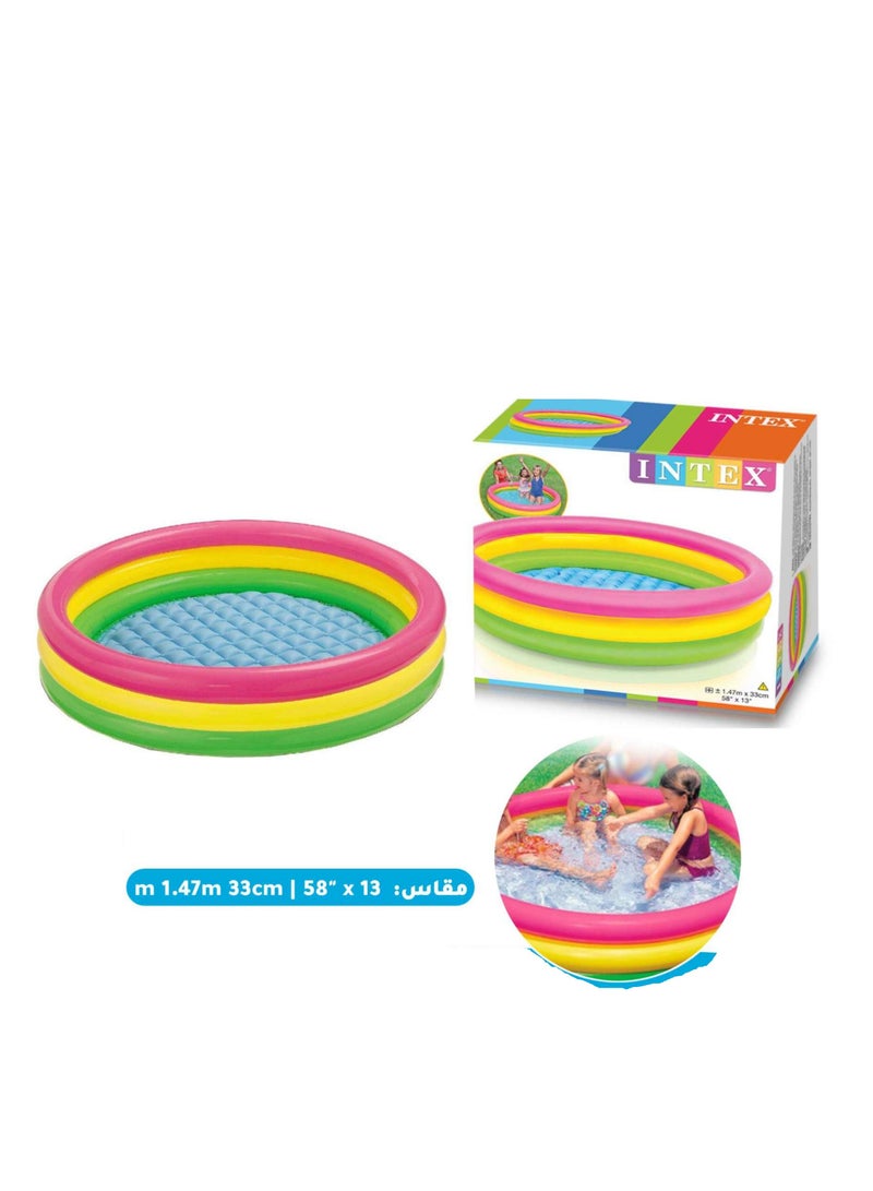 انتكس حوض سباحة قابل للنفخ متوهج عند غروب الشمس مقاس 58 بوصة × 13 بوصة - Image 1