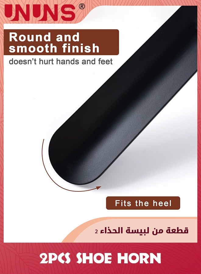 UNUNS Shoehorn Long Handle for Seniors,Metal Long Shoehorn Boot Horn for Boots,42CM Boot Horn with Leather Handle Extra Long Shoe Horn for Men Women Kids - Image 4