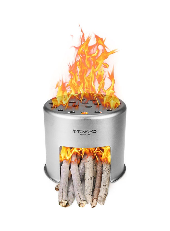 NIBEMINENT Ultra-Lightweight Titanium Wood Camping Stove 11.5 x 10 11.5cm - Image 1