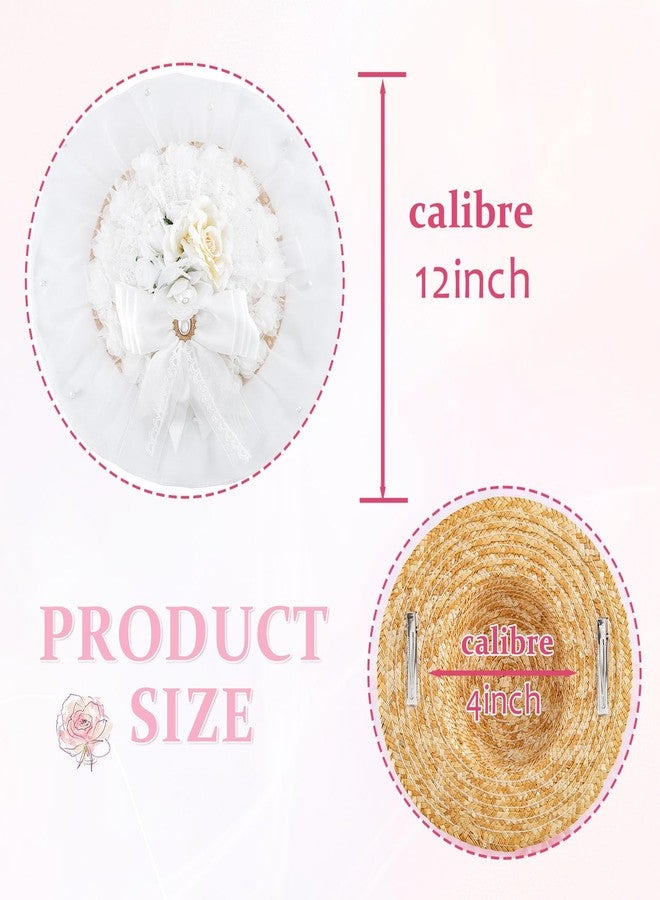 Bohend Tea Party White Fascinators Hats Flower Lace Victoria Hat Bow Ribbon Hair Clip Wedding Accessories for Women or Girls - Image 4