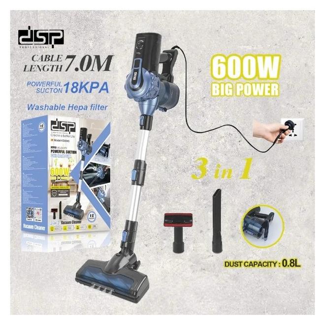 DSP 3 in1 corded vacuum cleaner, 600 watts, LED lighting  KD2040 - Image 1