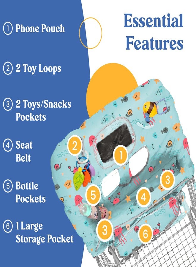 PILLANI Shopping Cart Cover for Baby, High Chair Cover for Restaurant Seat - Grocery Cart Cover for Baby Girl and Boy, Comfortable Cotton Buggy Covers for Babies - Padded Toddler Shopping Cart Cover - Image 5