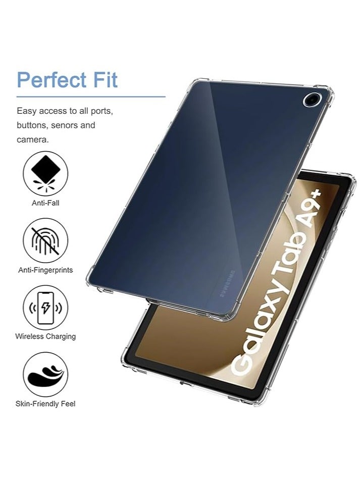 Clear Case for Samsung Galaxy Tab A9 Plus, Ultra Transparent Soft TPU Protective Cover, Lightweight Flexible Silicone Shockproof Rugged Back Case for Galaxy Tab A9 Plus - Image 2
