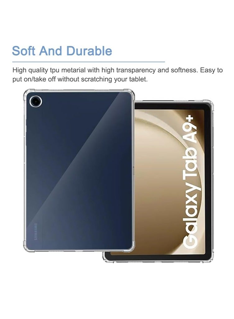 Clear Case for Samsung Galaxy Tab A9 Plus, Ultra Transparent Soft TPU Protective Cover, Lightweight Flexible Silicone Shockproof Rugged Back Case for Galaxy Tab A9 Plus - Image 3
