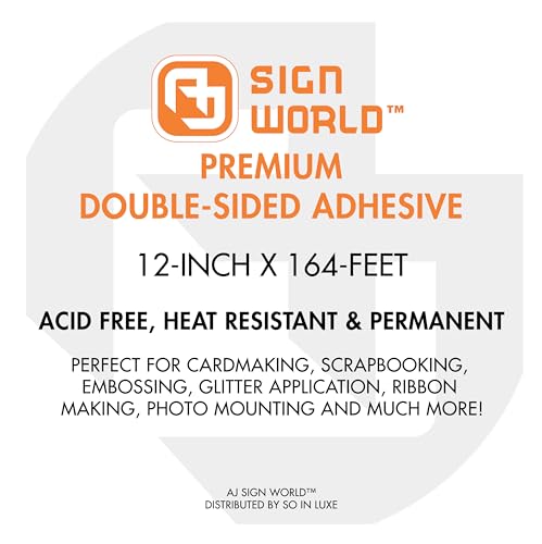 AJ Sign World Best 1/4" Ultra-Thin Permanent Double-Sided Tape for Arts, Crafts, Photography, Scrapbooking, Tear-by-Hand, Paper Backing (1/4-Inch by 164-Feet/55 Yards) - Image 2