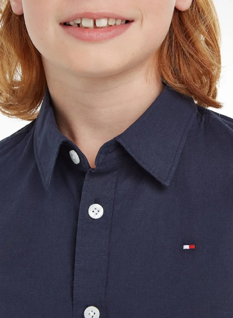 Tommy Hilfiger Twilight Navy Poplin Stretch Shirt for Men | Best Price UAE