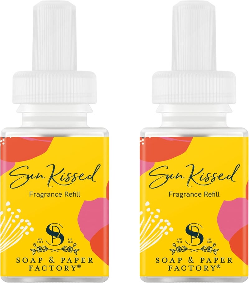 Pura and Soap & Paper Factory Diffuser Scent Refill - Smart Home Air Diffuser Fragrance - Up to 120-Hours of Luxury Fragrance per Vial - Clean & Safe Diffuser Fragrance - 2 Pack, Sun Kissed