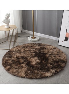ZCM-HAPPY Fluffy Round Upholstery Rug for Bedroom, Soft Plush Cushion 100x100cm, Cozy and Stylish Floor Mat  - Image 1