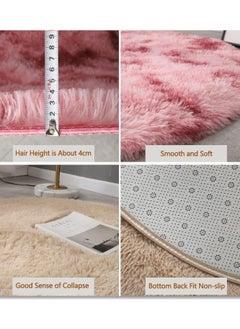 ZCM-HAPPY Fluffy Round Upholstery Rug for Bedroom, Soft Plush Cushion 100x100cm, Cozy and Stylish Floor Mat  - Image 3
