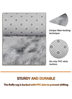 ZCM-HAPPY Fluffy Round Upholstery Rug for Bedroom, Soft Plush Cushion 100x100cm, Cozy and Stylish Floor Mat  - Image 4