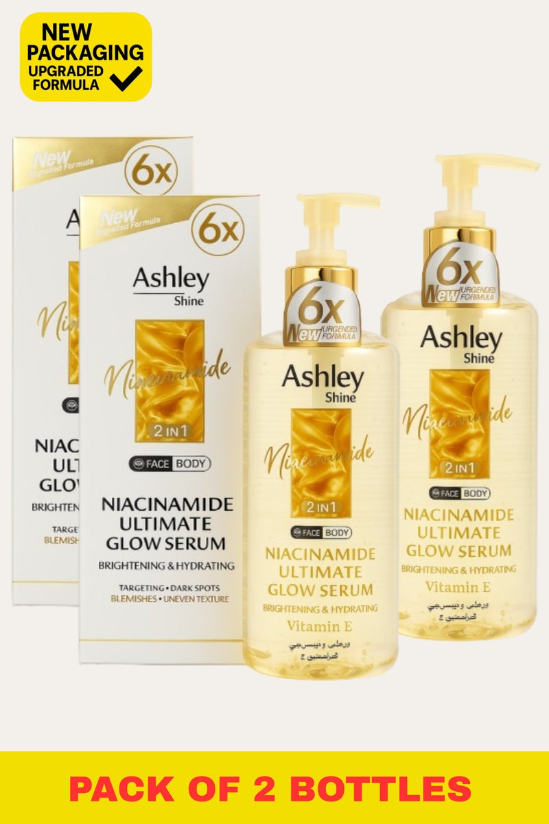 Ashley Pack of 2 Niacinamide Pure Serum 520ml Each Face Serum for Brightening Acne Control and Pore Care For Women and Men - Image 1