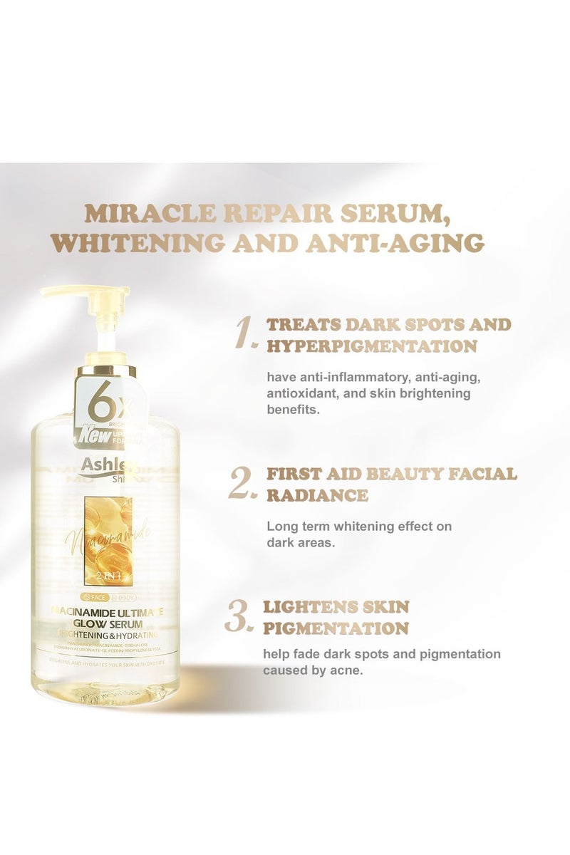 Ashley Pack of 2 Niacinamide Pure Serum 520ml Each Face Serum for Brightening Acne Control and Pore Care For Women and Men - Image 4