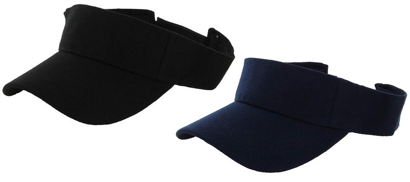Zacharias Unisex Cotton Visors Tennis Cap Pack of 2 Black & Blue - Image 3