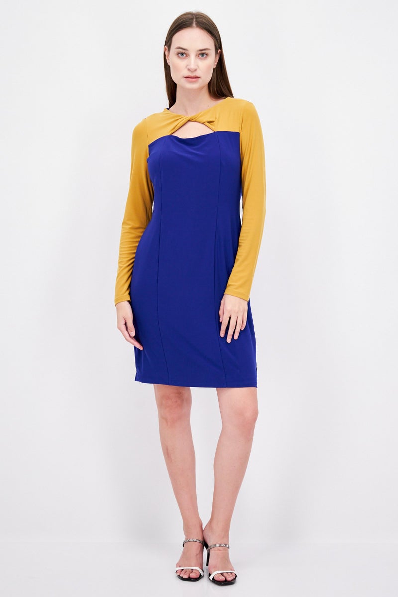 Kasper  Women Colorblock Sheath Dress, Blue - Image 2