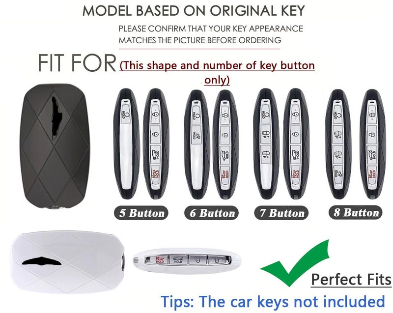 SANRILY Metal & Leather 5 6 7 8 Button Smart Key Fob Cover Case Fit for Genesis GV80 G80 2025 GV60 G70 G90 2023 2024 2025 Fit for Hyundai Keychain Holder Brown - Image 2