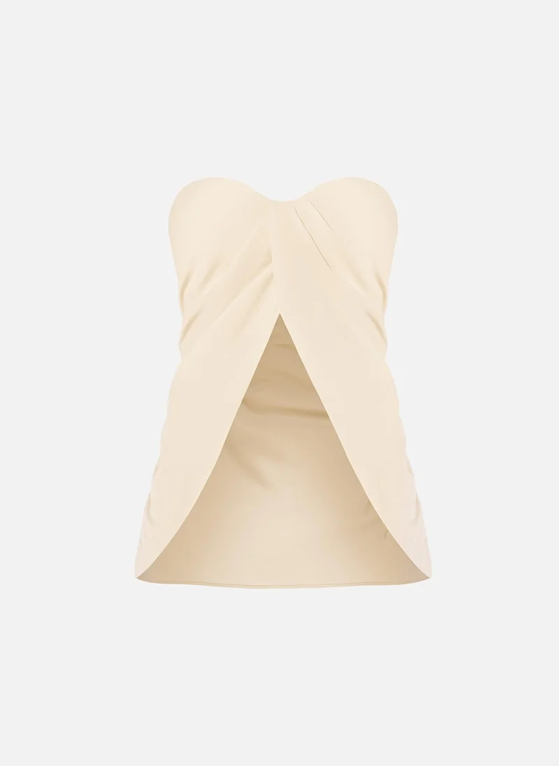 Lichi Draped top with open shoulders