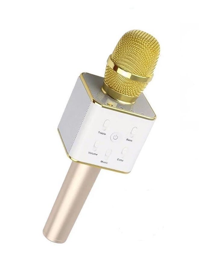 Q7 - مكبر صوت مايكروفون بلوتوث ذهبي - Image 1