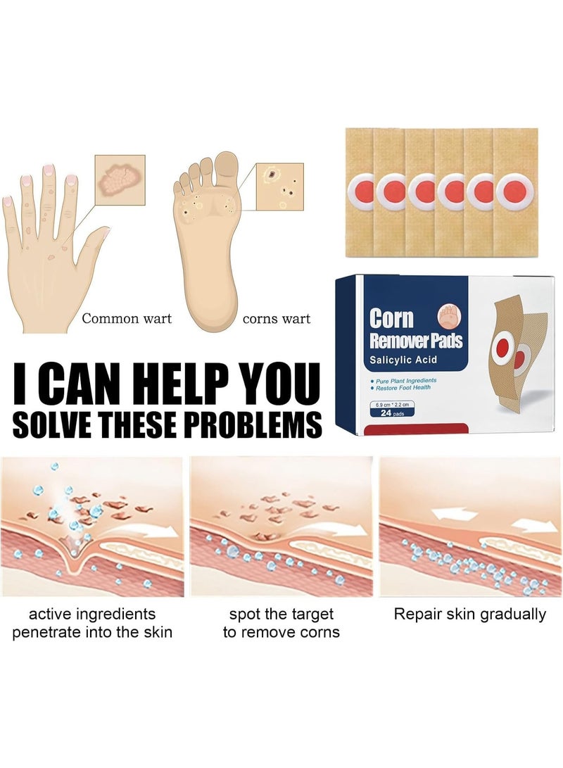 ام كيو 24 قطعة من حشو عين الدجاج لإزالة الأعين من القدمين والشرنقة، وإزالة الأغشية مع العينين المثقبتين، وداع عين الدجاج والشرنقة، وإزالة القرنيات، وإصلاح الجلد، واستعادة صحة القدم - Image 3