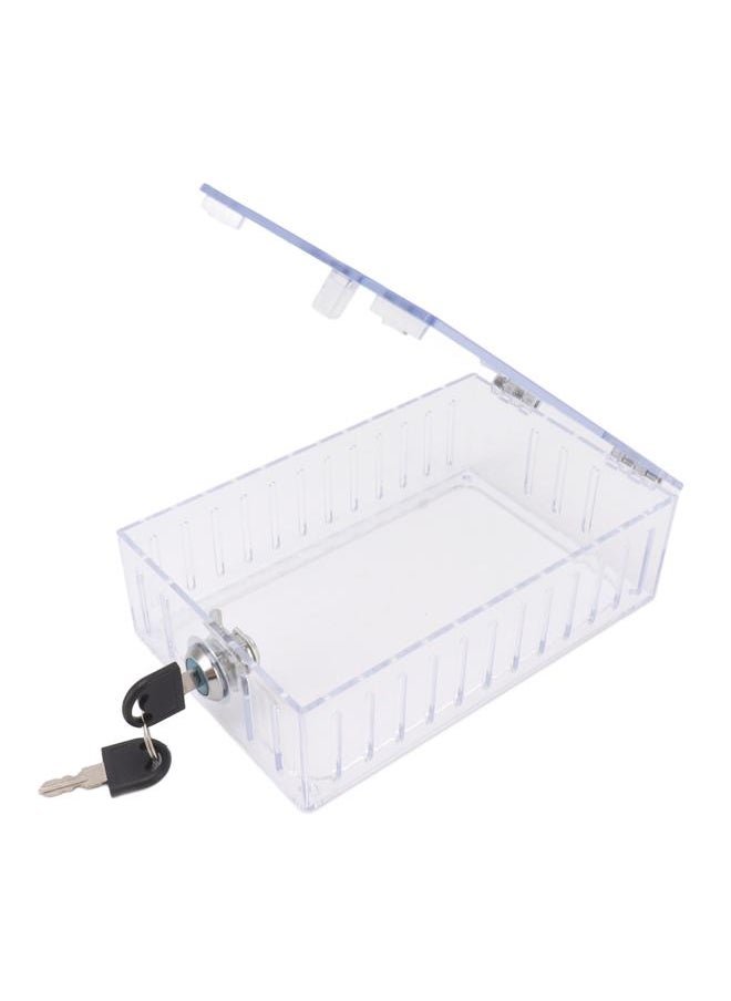 Thermostat Lock Box Large Universal Home Locking Thermostat Guard Clear Cover with Key for Thermostat On Wall