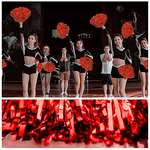 DILIBRA 24Pcs Metallic Cheerleading Pom Poms, Cheerleaders Cheer Pompoms Cheering Squad Hand Flower for Adults Team Spirit Sports Game Dancing Party Celebration - Image 4