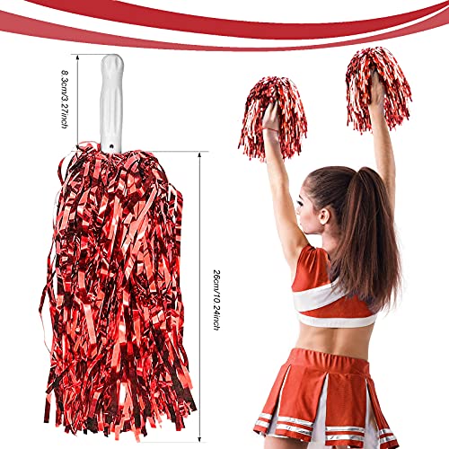 DILIBRA 24Pcs Metallic Cheerleading Pom Poms, Cheerleaders Cheer Pompoms Cheering Squad Hand Flower for Adults Team Spirit Sports Game Dancing Party Celebration - Image 2