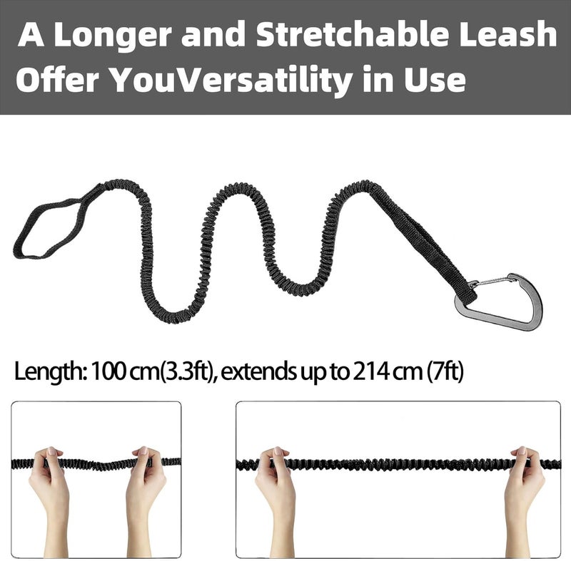 MOOCY Kayak Paddle Leash Kayak Rod Leash, 3-7 ft Stretchable Strap Lanyard Rope for SUP,Kayak Fishing Accessories for Kayak and Paddles - Image 2