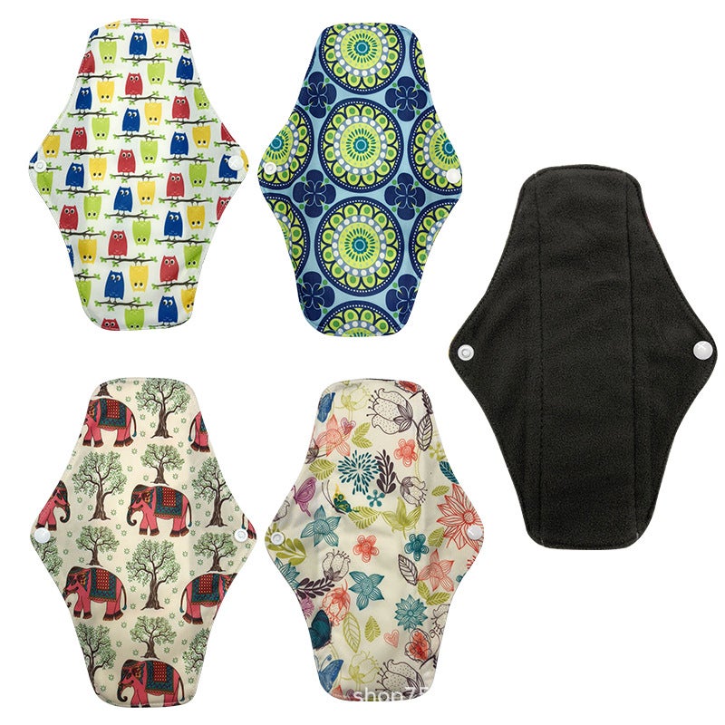Washable Aunt Towel Pad Bamboo Fiber Bamboo Charcoal Sanitary Pad Physiological Sanitary Pad Sanitary Pad - Image 5