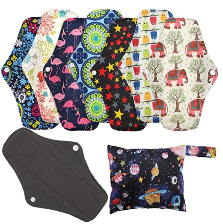 Washable Aunt Towel Pad Bamboo Fiber Bamboo Charcoal Sanitary Pad Physiological Sanitary Pad Sanitary Pad - Image 2